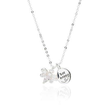 From Me To You Silver Plated Necklace Bee Happy