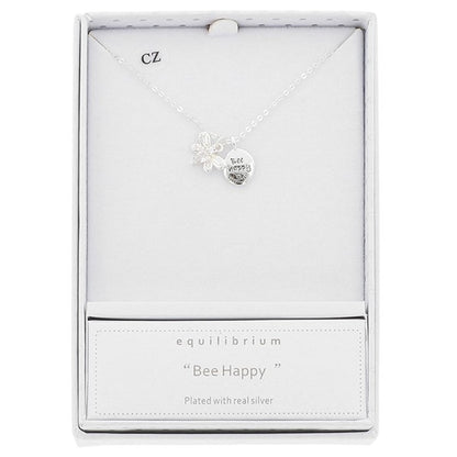 From Me To You Silver Plated Necklace Bee Happy