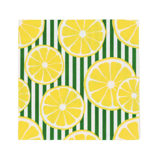 Pack/20 Paper Napkins 16cm - Lemon Slice - Gisela Graham