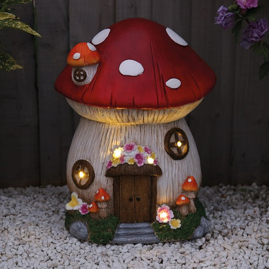 Solar Mushroom House 42cm