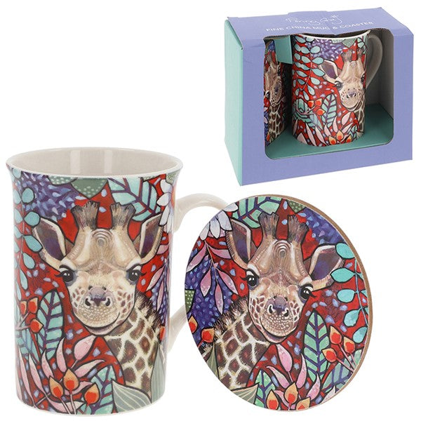 Giraffe Mug & Coaster Gift Set