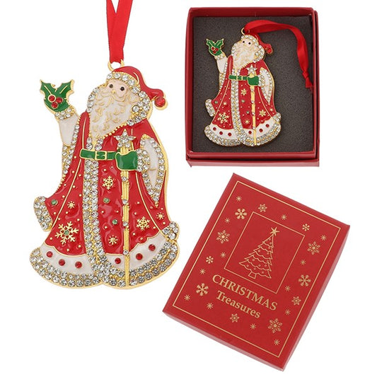 Xmas Treasures Traditional Santa Hanging Decoration