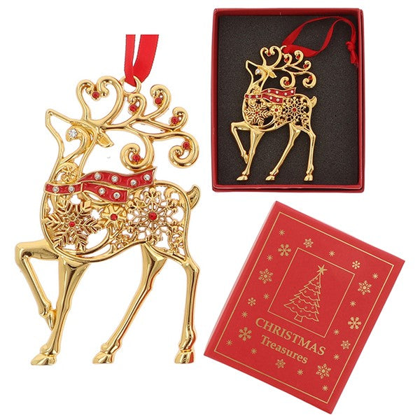 Xmas Treasures Standing Reindeer Hanging Decoration