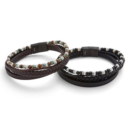 Men 4 In 1 Leather Bead Bracelet