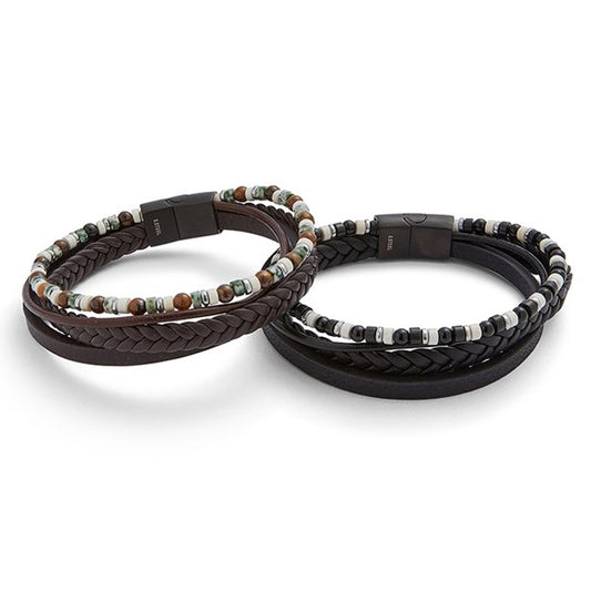 Men 4 In 1 Leather Bead Bracelet
