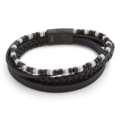 Men 4 In 1 Leather Bead Bracelet