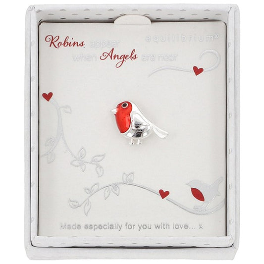 Robins Appear Dainty Silver Plated Pin Brooch