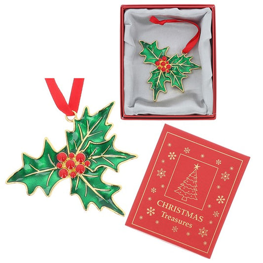 Xmas Treasures Holly Hanging Decoration