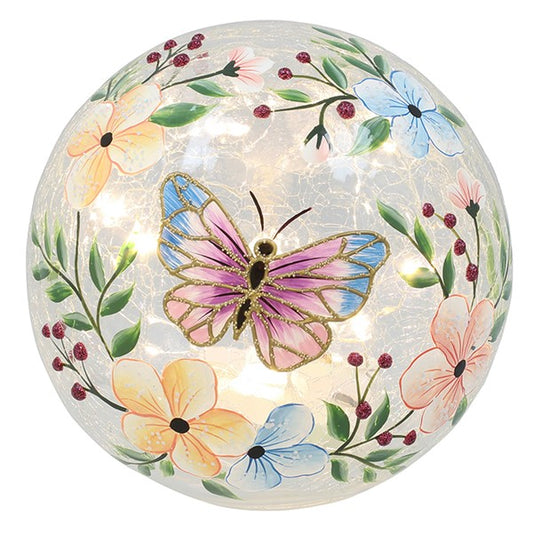 Crackle Pretty Butterfly LED Ball Large