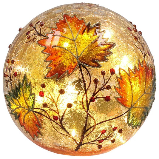 Crackle Autumn Leaves LED Ball Large