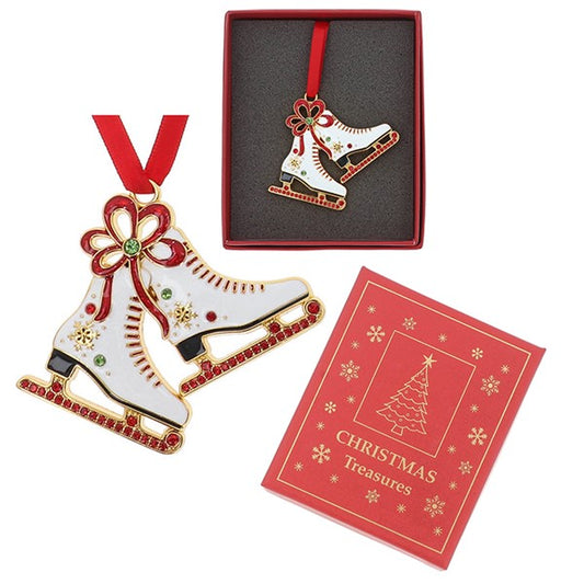 Xmas Treasures Ice Skates Hanging Decoration