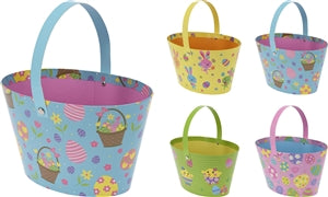 Colourful Card Easter Basket 19cm