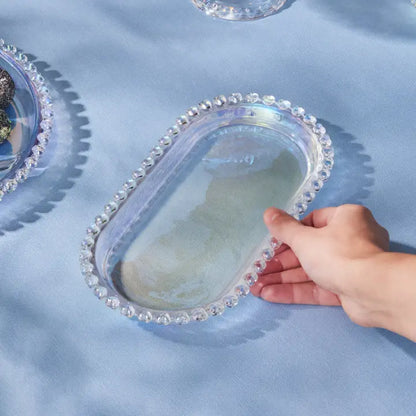 Heart Collection Glass Serving Platter, 25cm, Clear