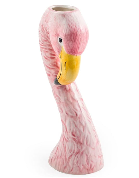 Ceramic Pink Flamingo Head Vase