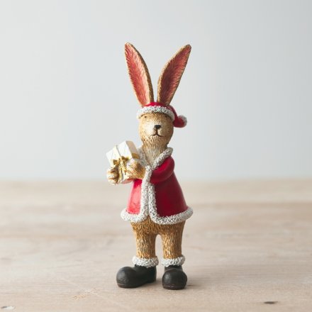 Jasper Rabbit Christmas Present, 15cm