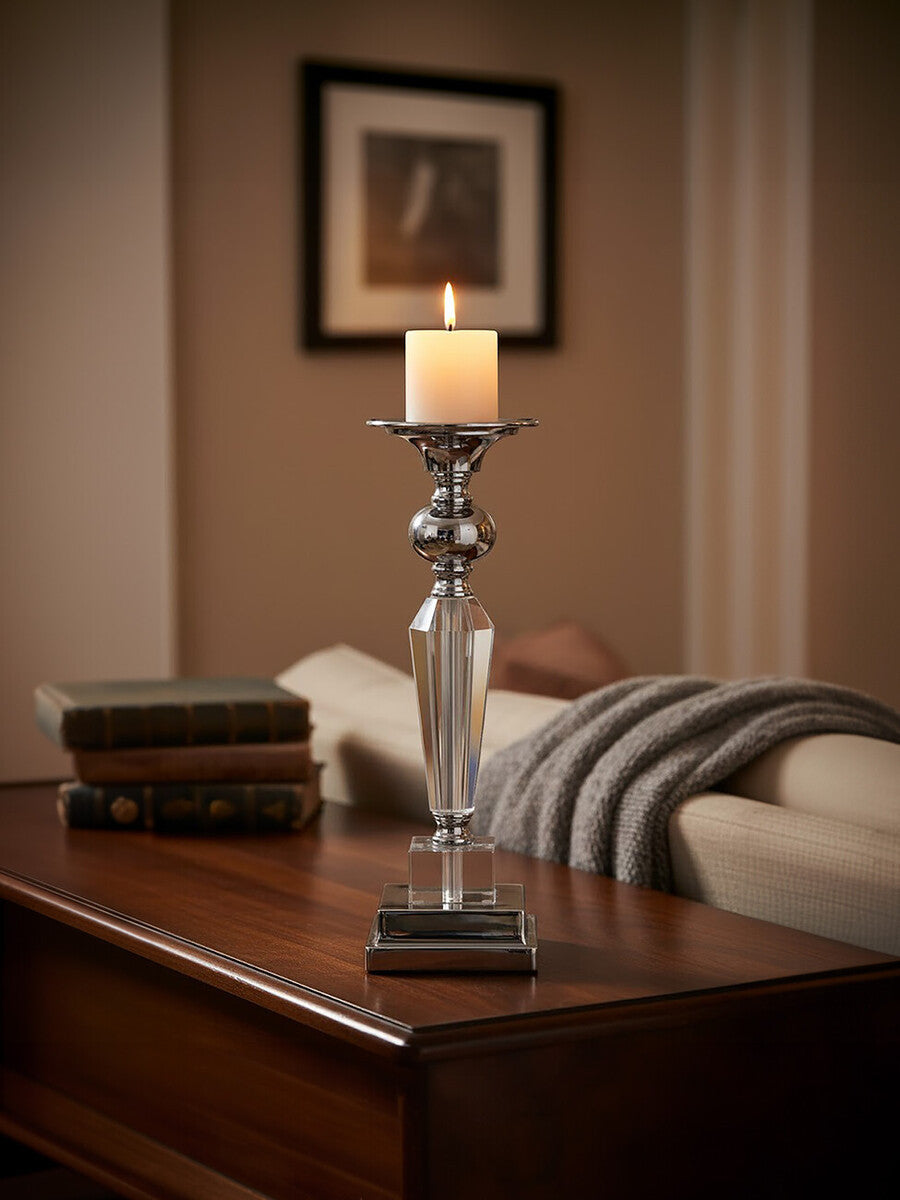 Amara Crystal and Metal Large Candle Holder