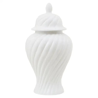 Damson Ceramic White Ginger Jar