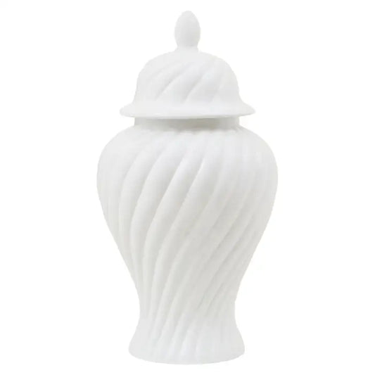 Damson Ceramic White Ginger Jar