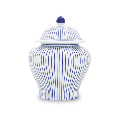 Damson White And Blue Ceramic Jar