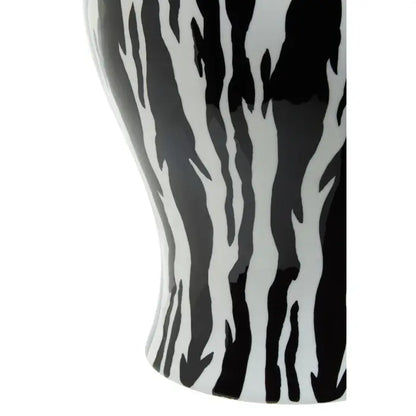 Marmo Ceramic Black & White Ginger Jar
