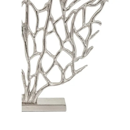 Prato Small Silver Nickel Finish Coral Sculpture