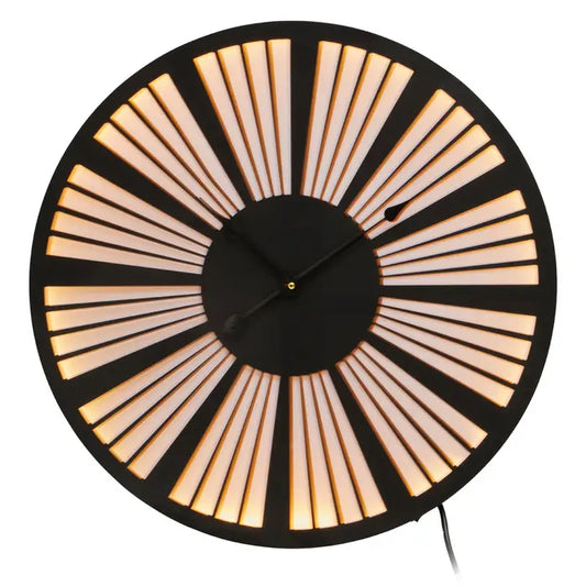 Genova Light Up Black And White Wall Clock