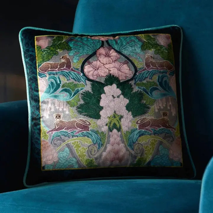 Suburban Jungle Filled Cushion Laurence Llewelyn-Bowen Teal