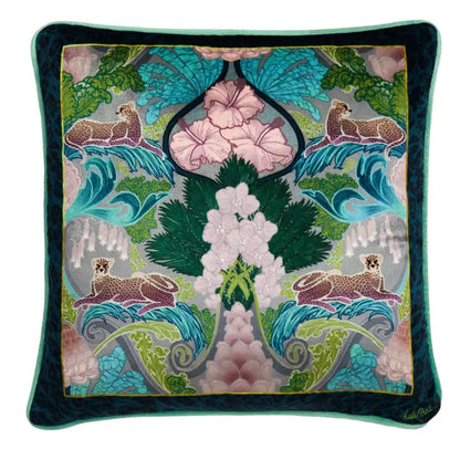 Suburban Jungle Filled Cushion Laurence Llewelyn-Bowen Teal