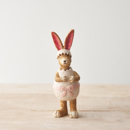 Jasper Rabbit Speckled Egg, 14cm