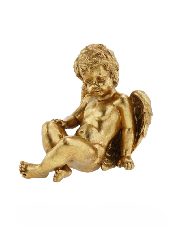Antique Gold Winged Cherub Figure