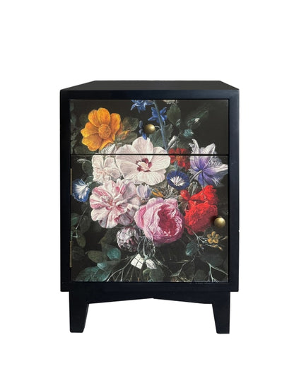 Boho Floral Side Table/Cabinet