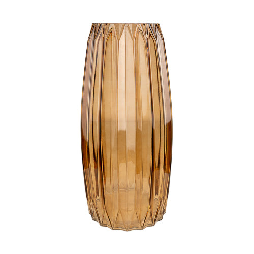 40cm Pressed Amber Glass Vase