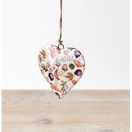 Autumnal Hanging Heart, 8cm