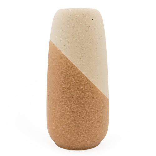 Terracotta & Cream 30cm Glaze Vase