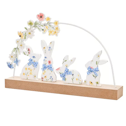Bunny And Floral Arch Mantle Plaque