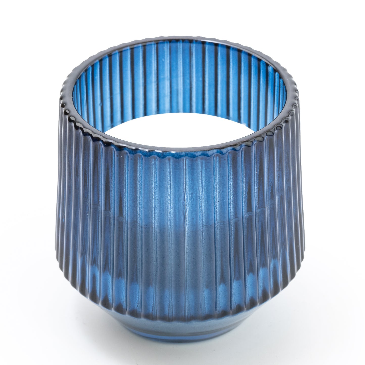 Ridged Glass Candle - Midnight Pomegrante Scent