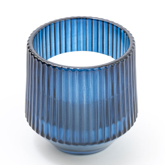 Ridged Glass Candle - Midnight Pomegrante Scent