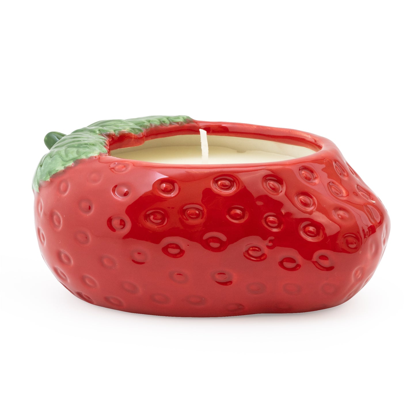 Ceramic Strawberry Candle - Strawberry Alpine Scent