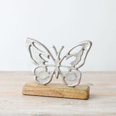 18cm Aluminium Butterfly Ornament on Base