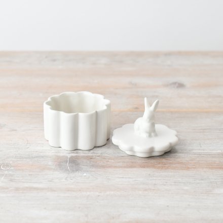 9.5cm White Rabbit Storage Jar