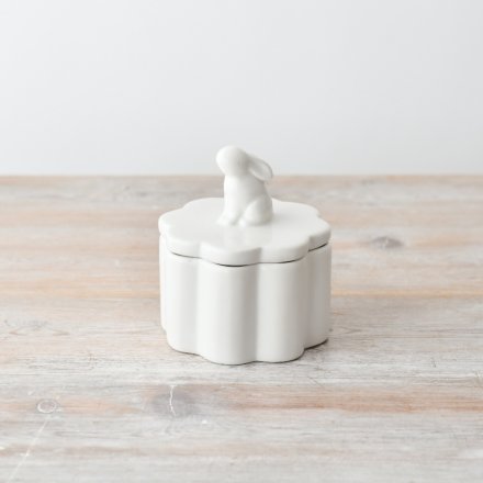 9.5cm White Rabbit Storage Jar