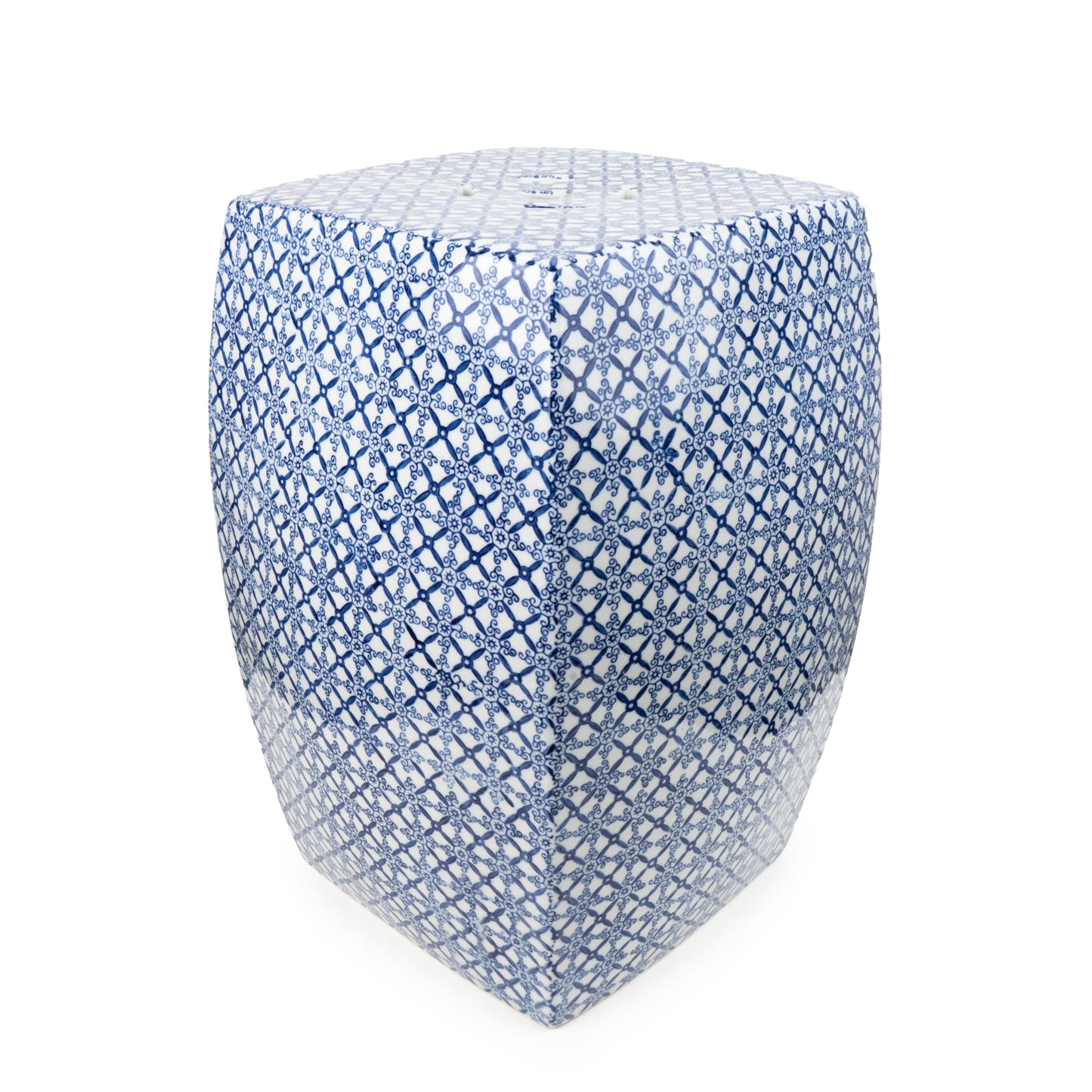 40cm Square Porcelain Table Blue and White