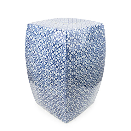 40cm Square Porcelain Table Blue and White