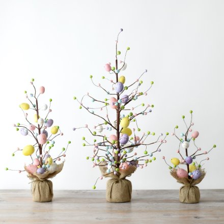 Pastel-hued Decorated Easter Egg Tree