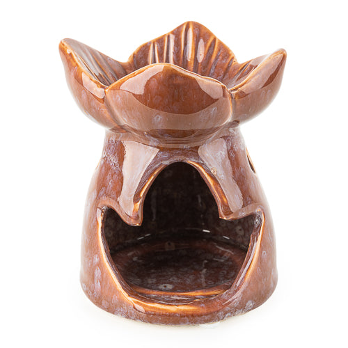 Brown Gloss Lotus Oil Burner