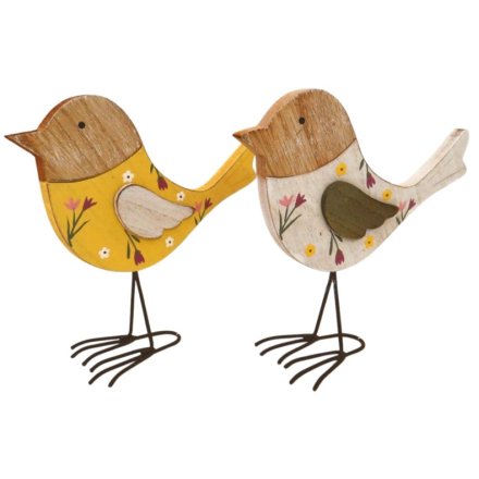 Wooden Spring Bird 17cm