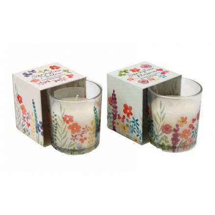 Glass Spring Flower Boxed Candle 7.5cm