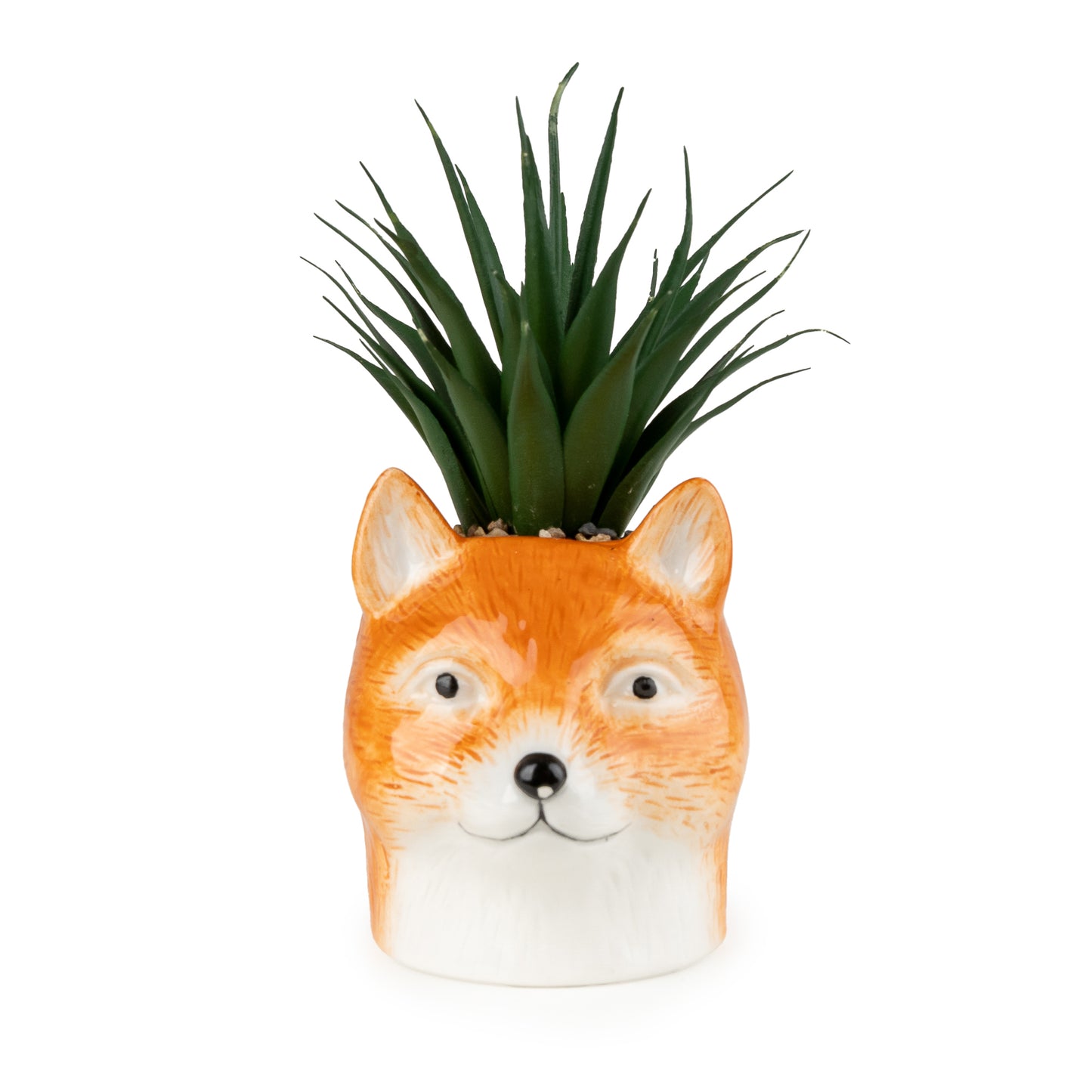 Ceramic Fox Head Shaped Faux Plant