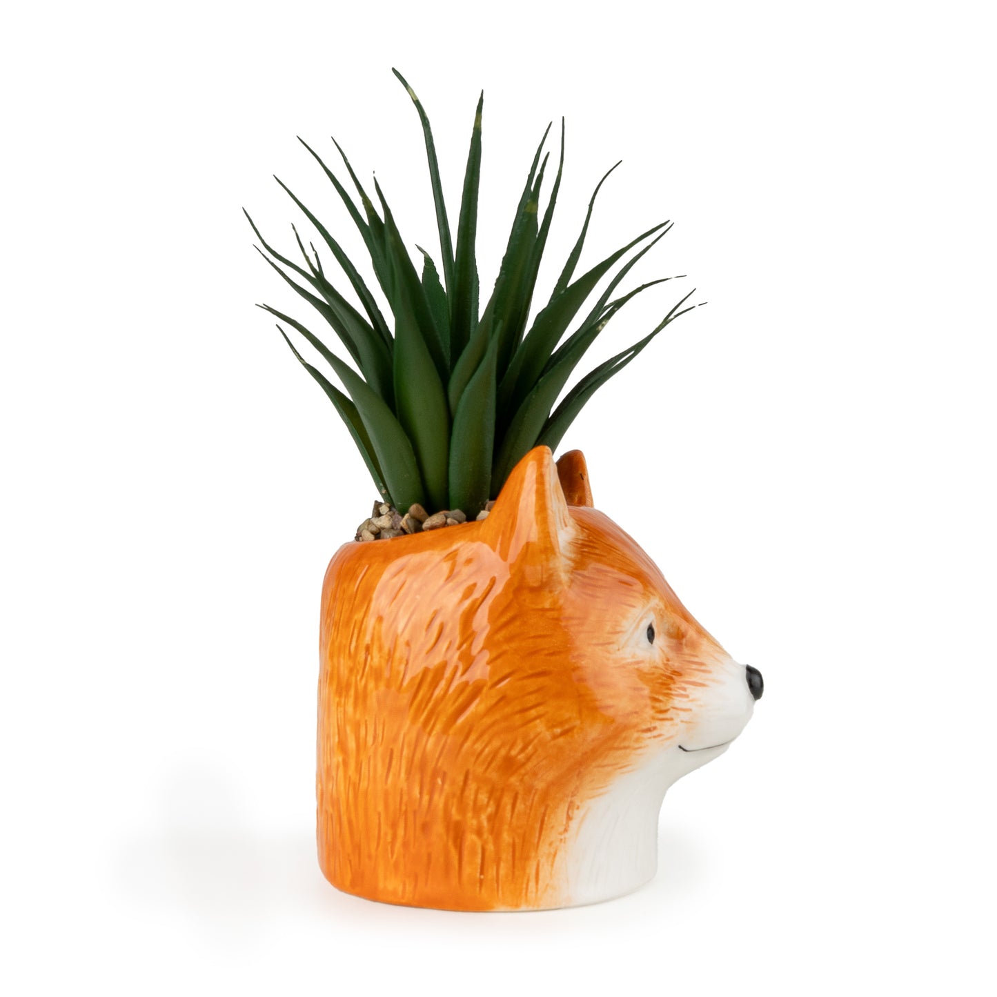 Ceramic Fox Head Shaped Faux Plant