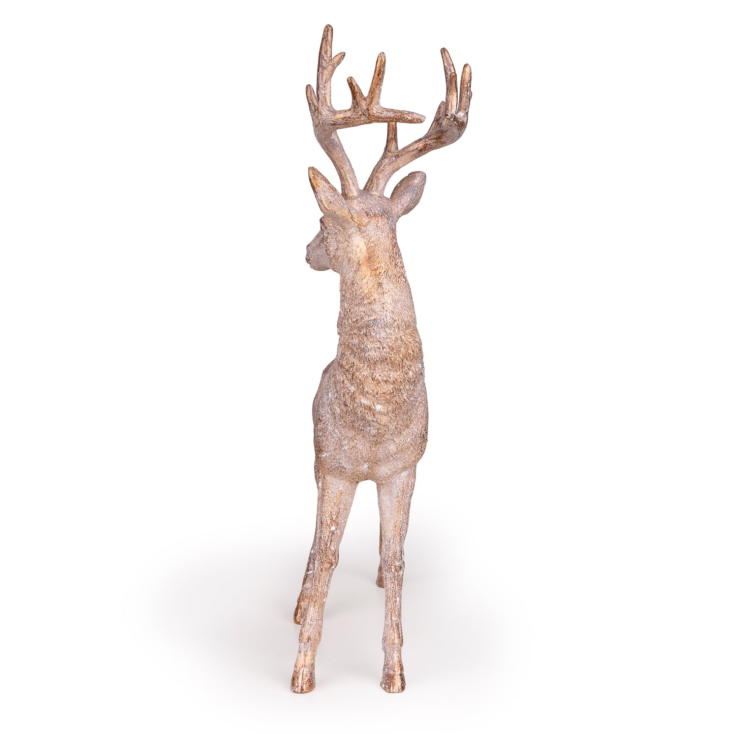 42cm Brushed Gold Standing Stag Ornament